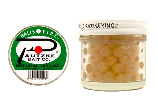 Pautzke Balls O’ Fire Salmon Eggs – Natural Deluxe – product packaging