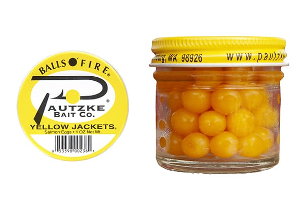 Pautzke Balls O’ Fire Salmon Eggs – Yellow Jacket – product packaging