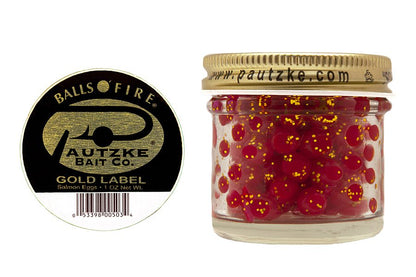 Pautzke Balls O’ Fire Salmon Eggs – Gold Label – product packaging