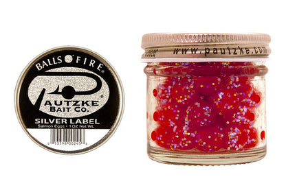 Pautzke Balls O’ Fire Salmon Eggs – Silver Label – product packaging
