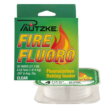 Pautzke Fire Fluoro – Fluorocarbon Fishing Leader – 4lb Test – product packaging