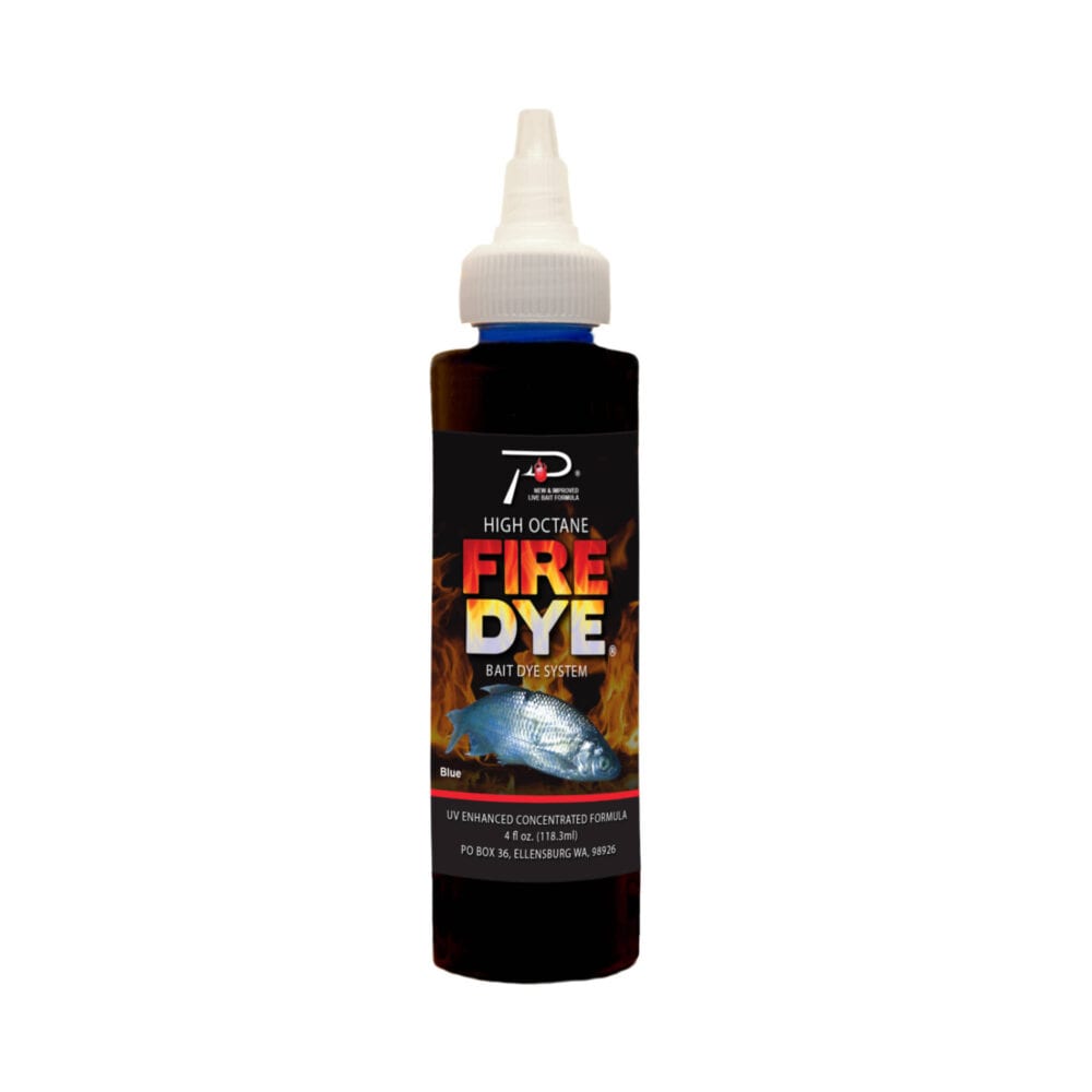 Pautzke Fire Dye – Blue 4 oz – product packaging