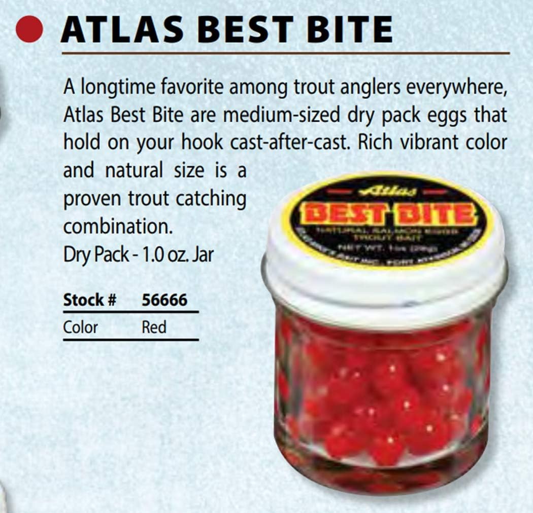 Atlas Best Bite dry-pack salmon egg product guide