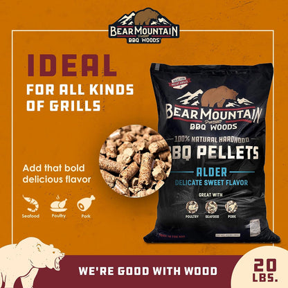 Bear Mountain — Alder pellet features and grill compatibility