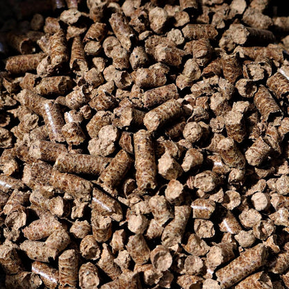 Bear Mountain — Alder hardwood pellet texture, close-up