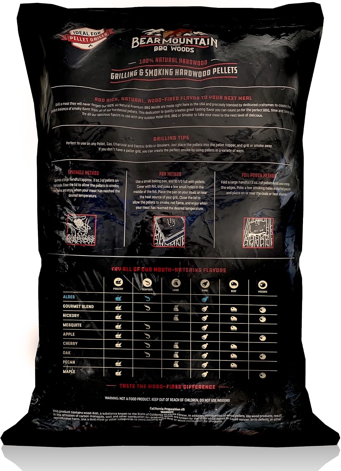 Bear Mountain — Alder pellet bag, back