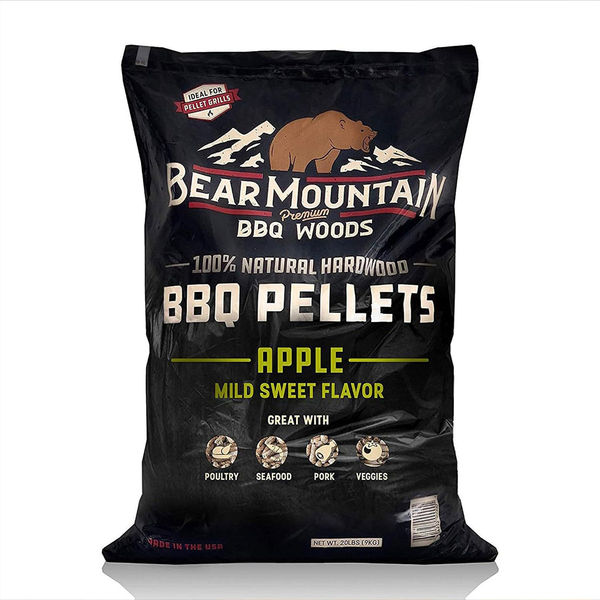 Bear Mountain — Apple pellet bag, front