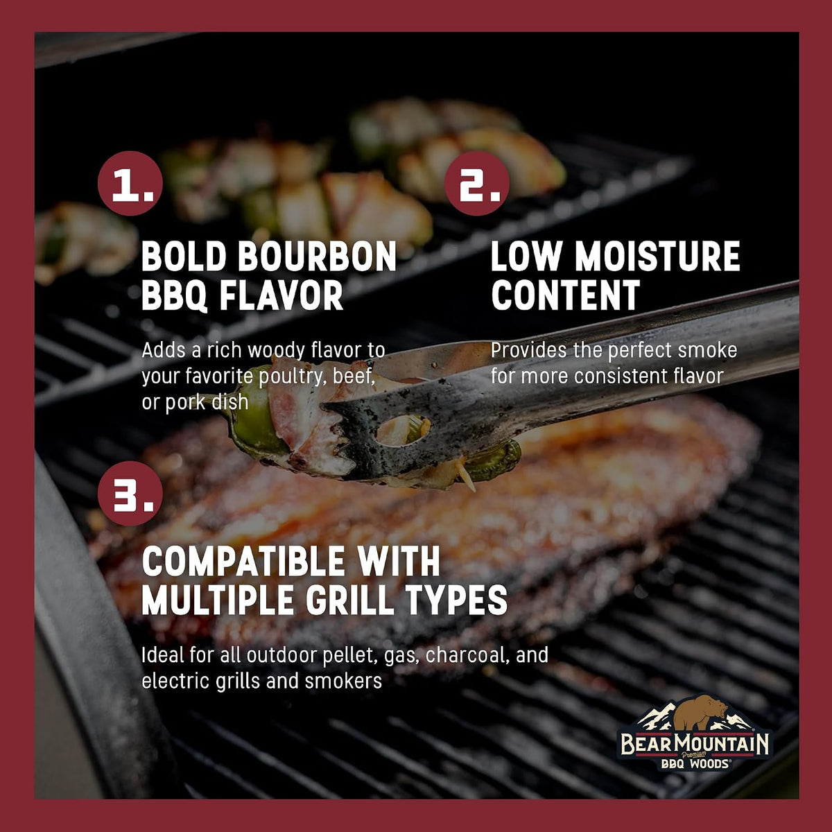 Bear Mountain — Bourbon BBQ pellet smoke and grill compatibility