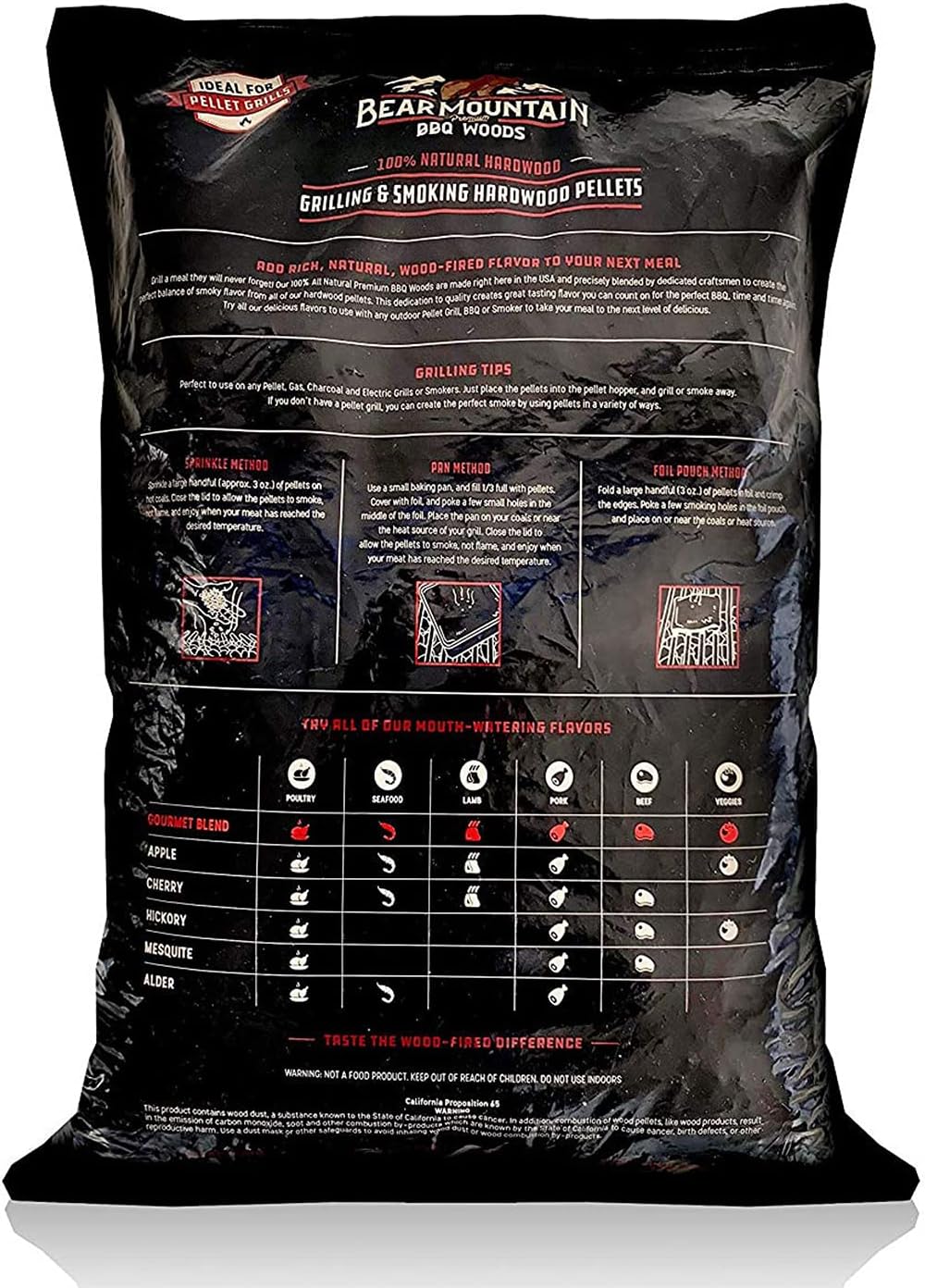 Bear Mountain — Bourbon BBQ pellet bag, back
