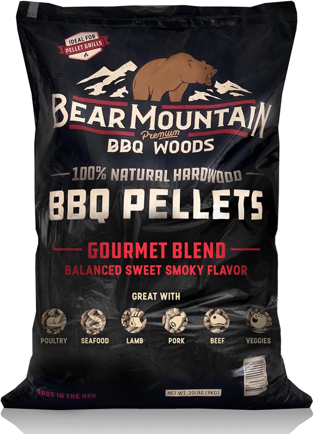 Bear Mountain — Gourmet Blend pellet bag, front