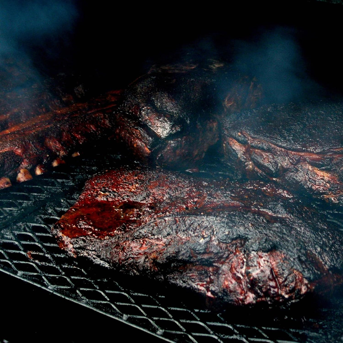 Bear Mountain — Brisket cooking on a pellet grill