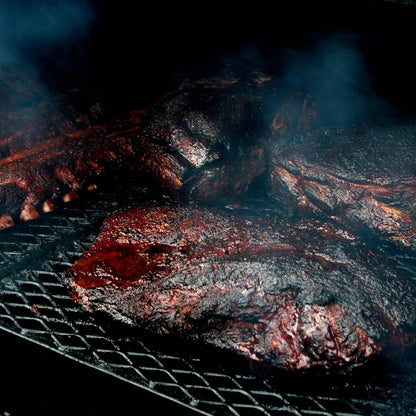 Bear Mountain — Brisket cooking on a pellet grill