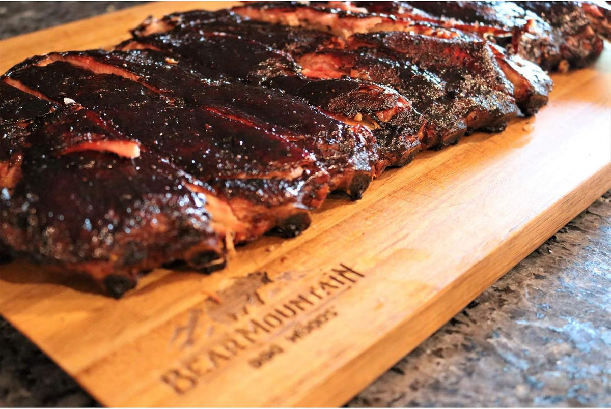Bear Mountain — Smoked ribs on a cutting board