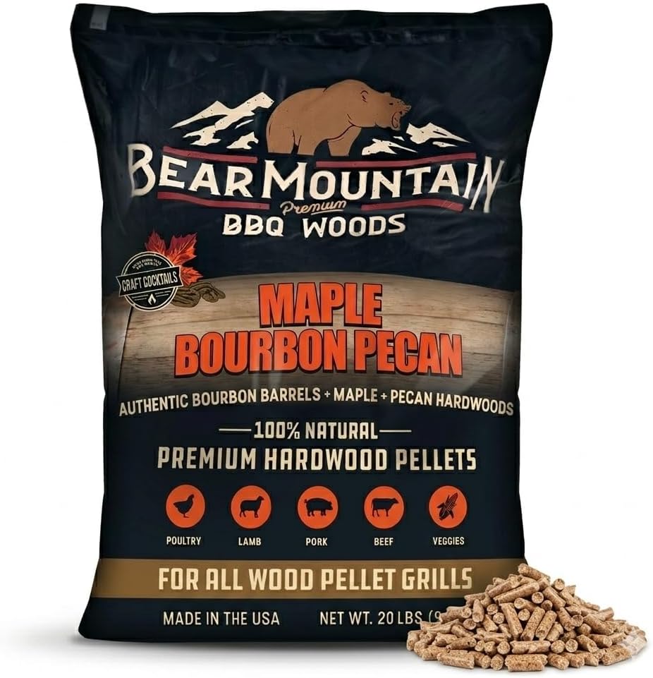 Bear Mountain — Maple Bourbon Pecan pellet bag, front