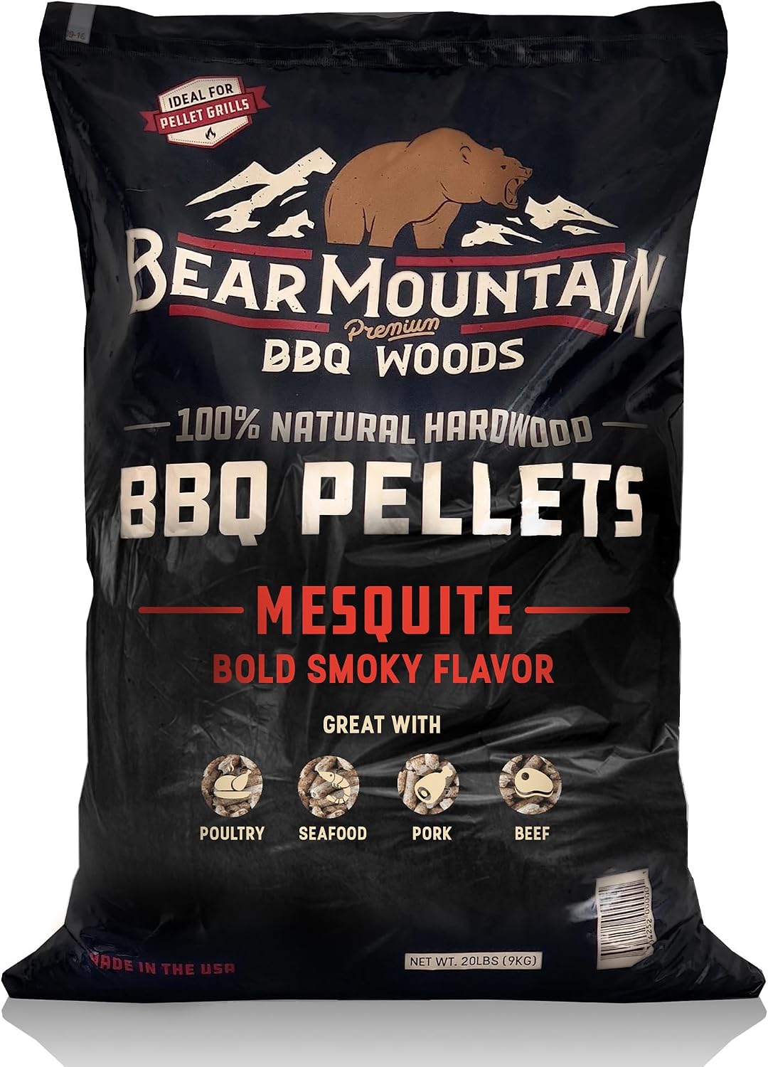 Bear Mountain — Mesquite pellet bag, front