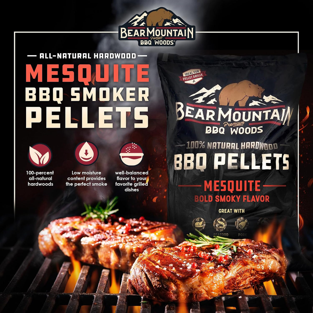 Bear Mountain — Mesquite smoke flavour and food pairing information