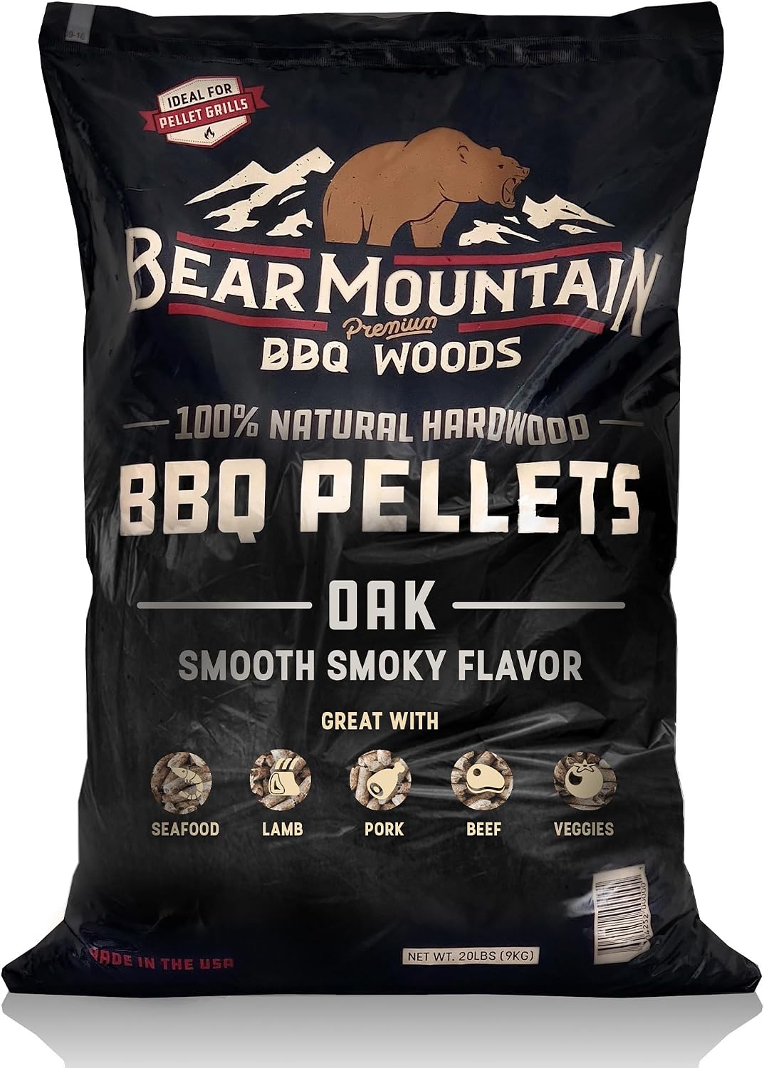 Bear Mountain — Oak pellet bag, front