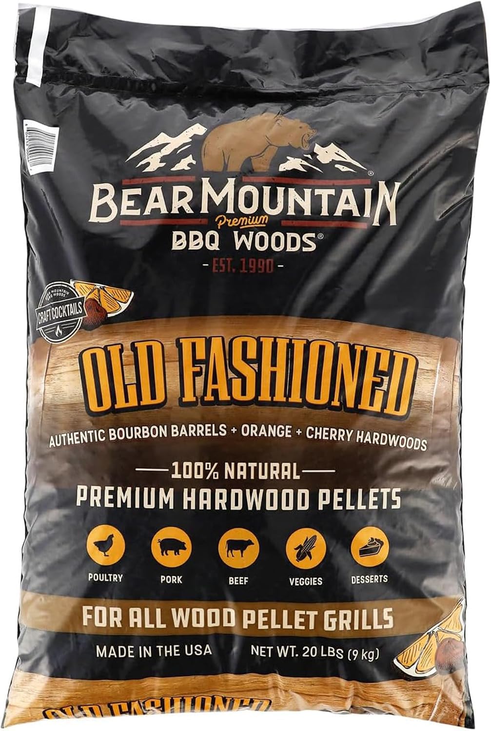 Bear Mountain — Old Fashioned pellet bag, front