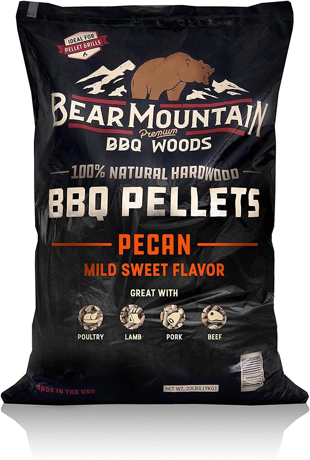 Bear Mountain — Pecan pellet bag, front