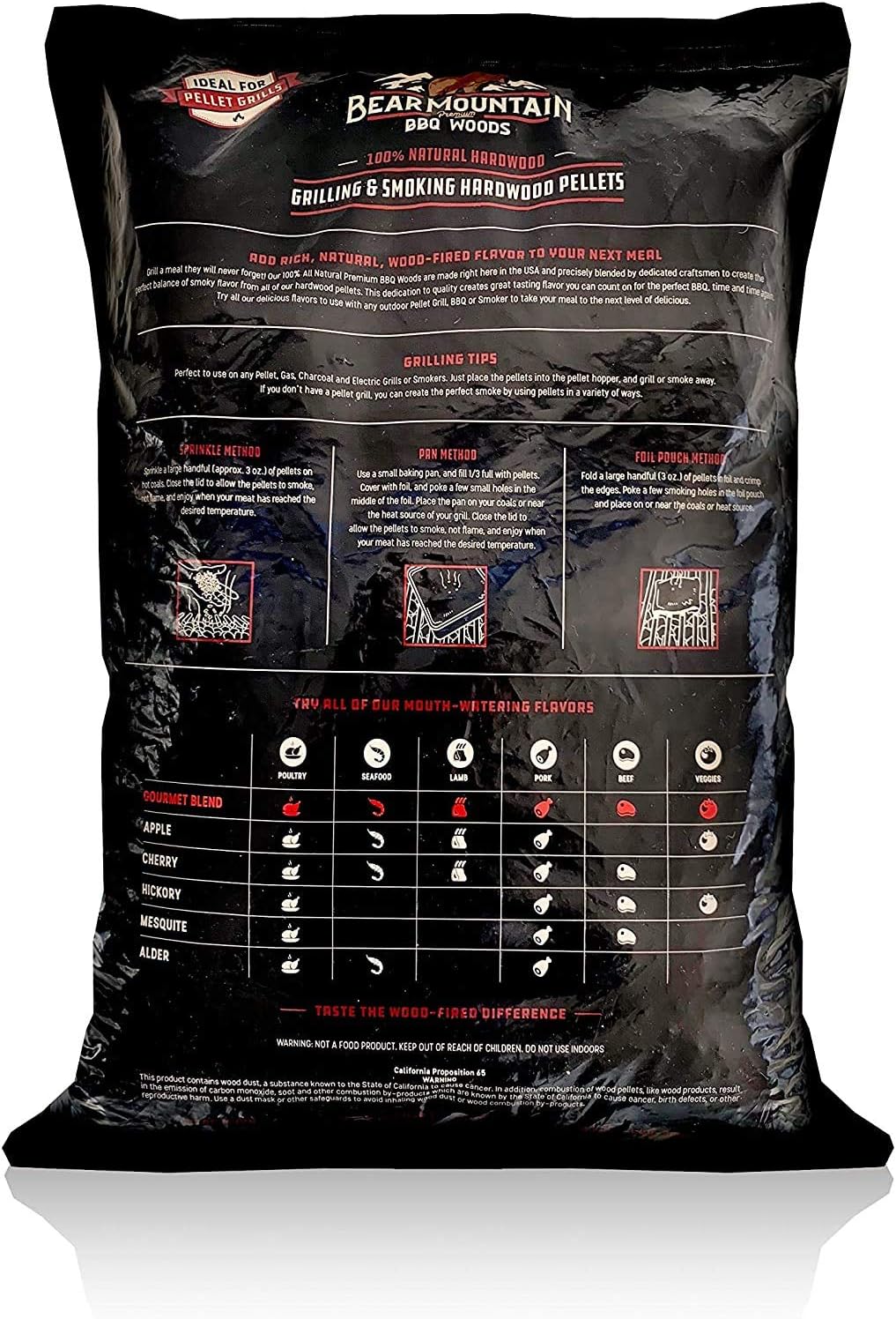 Bear Mountain — Pecan pellet bag, back