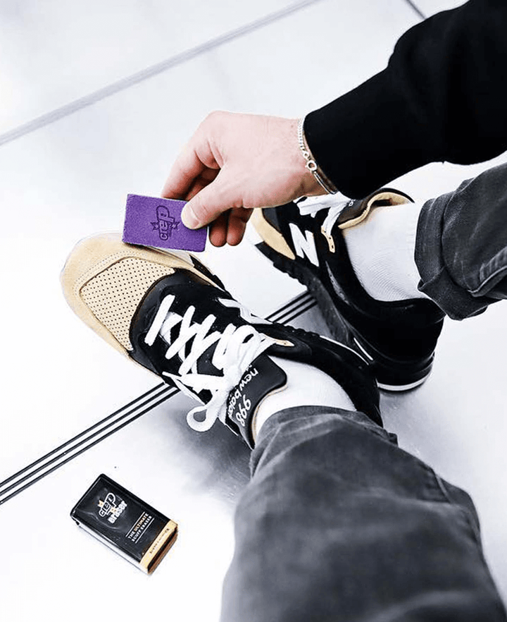 Using the Crep Protect Eraser on a sneaker