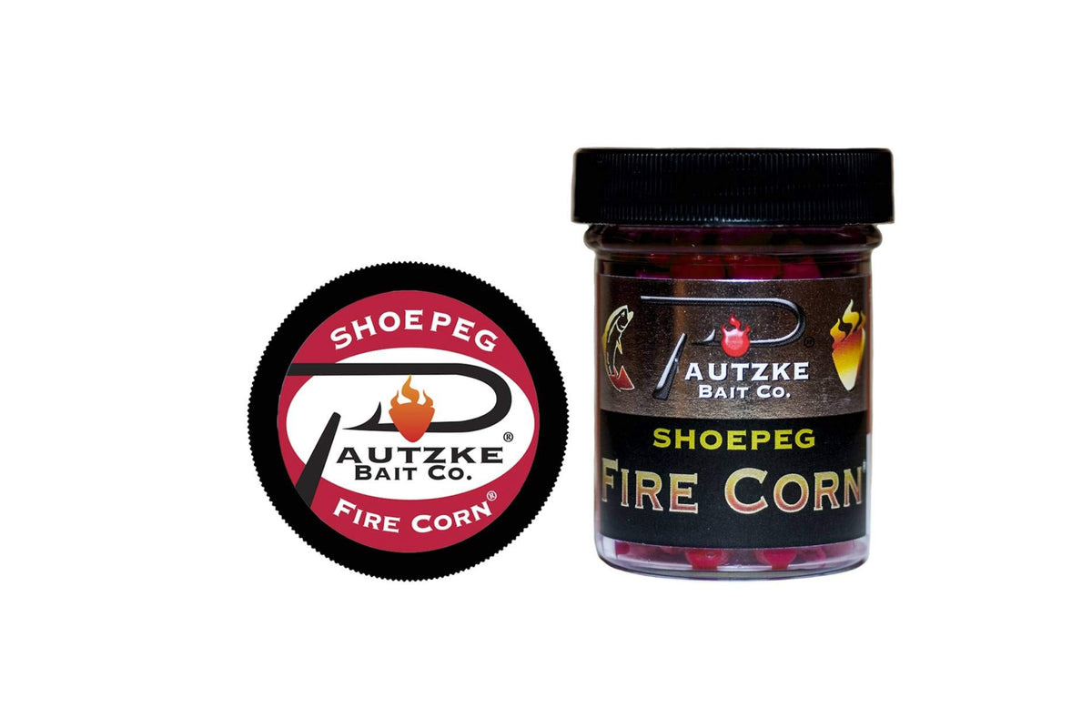 Pautzke's red Shoepeg Fire Corn jar and lid