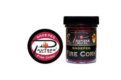 Pautzke's red Shoepeg Fire Corn jar and lid