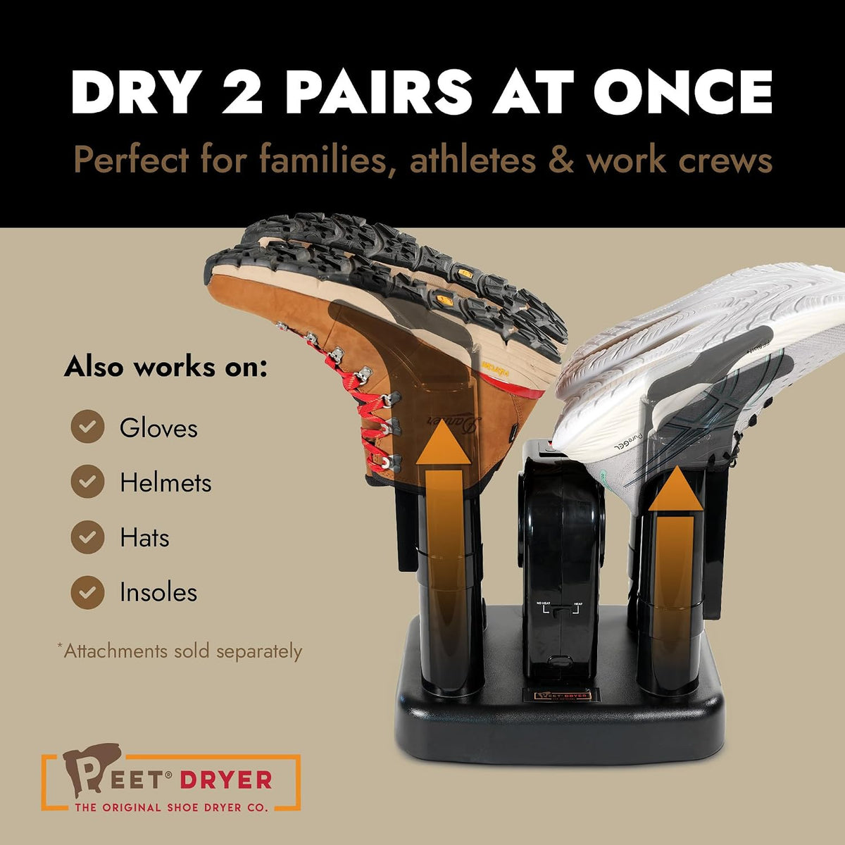 PEET Advantage Plus drying two pairs of footwear