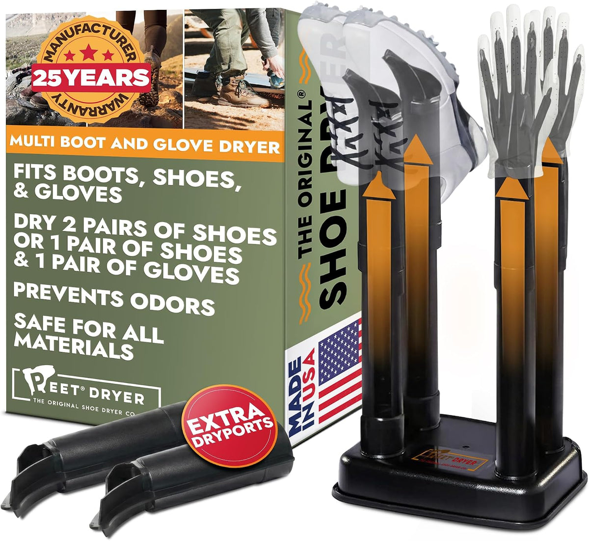 PEET Multi dryer with footwear and glove DryPorts and packaging