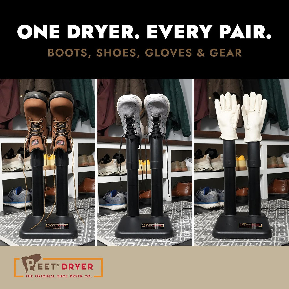 Optional PEET attachments for footwear and gloves