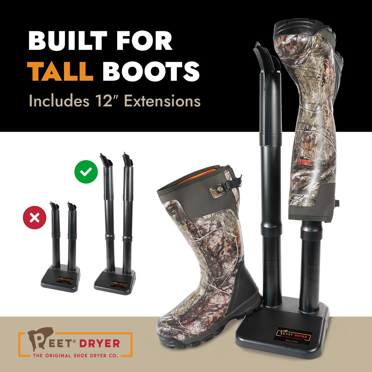 PEET Tall removable 12-inch extensions