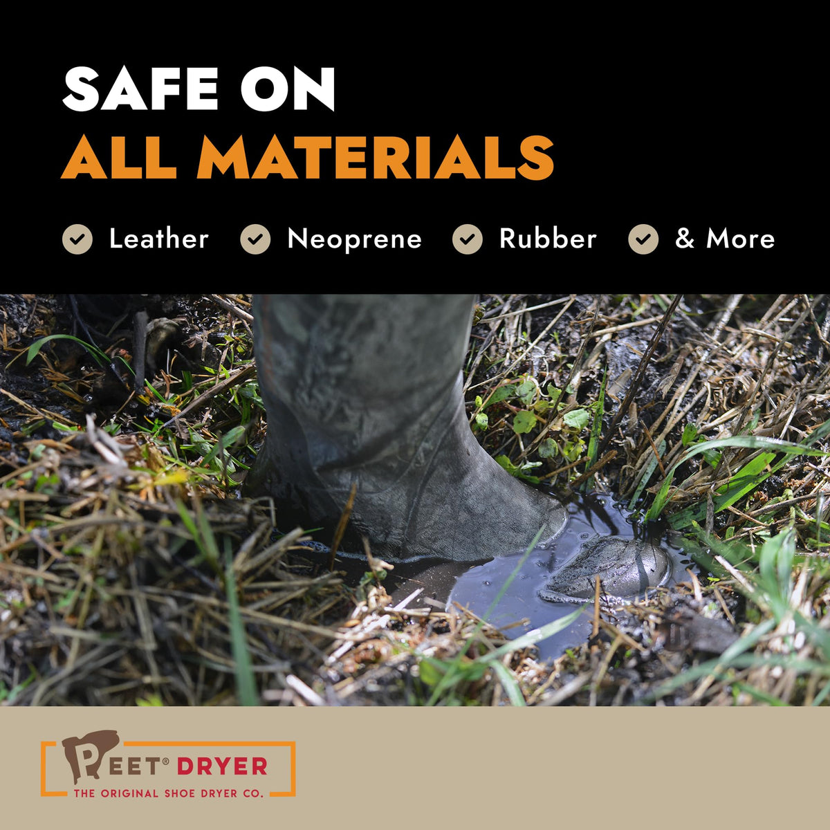 Examples of footwear materials for PEET Tall